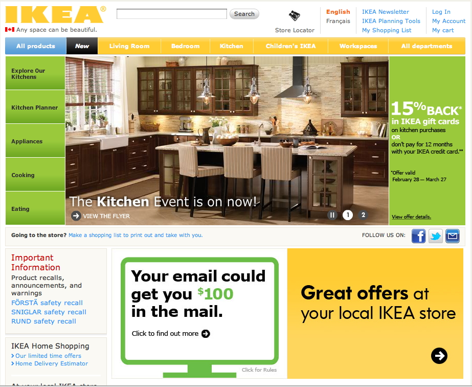 The IKEA online store