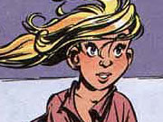 Seccotine is a recurring character from the Spirou et Fantasio comics, and the first major female character of the series, a strong-willed reporter. She was created by André Franquin, and made her first appearance in La turbotraction serialised in 1953 and published in the album La corne de rhin