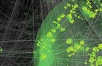 An example visualization of Internet topology produced by Walrus 